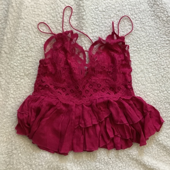 Free People Nwt Adella Top Pink Fuchsia - Picture 4 of 6